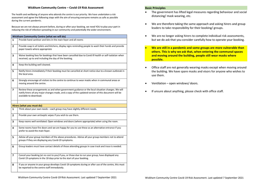 Covid-19 Risk Assessment